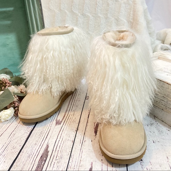 Ugg Mongolian Fur Sheepskin Short Boots 